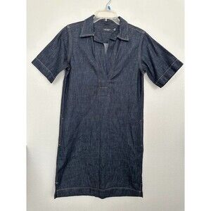 Ralph Lauren Black Label Chambray Popover Mini Dress Short Sleeve Women's Small